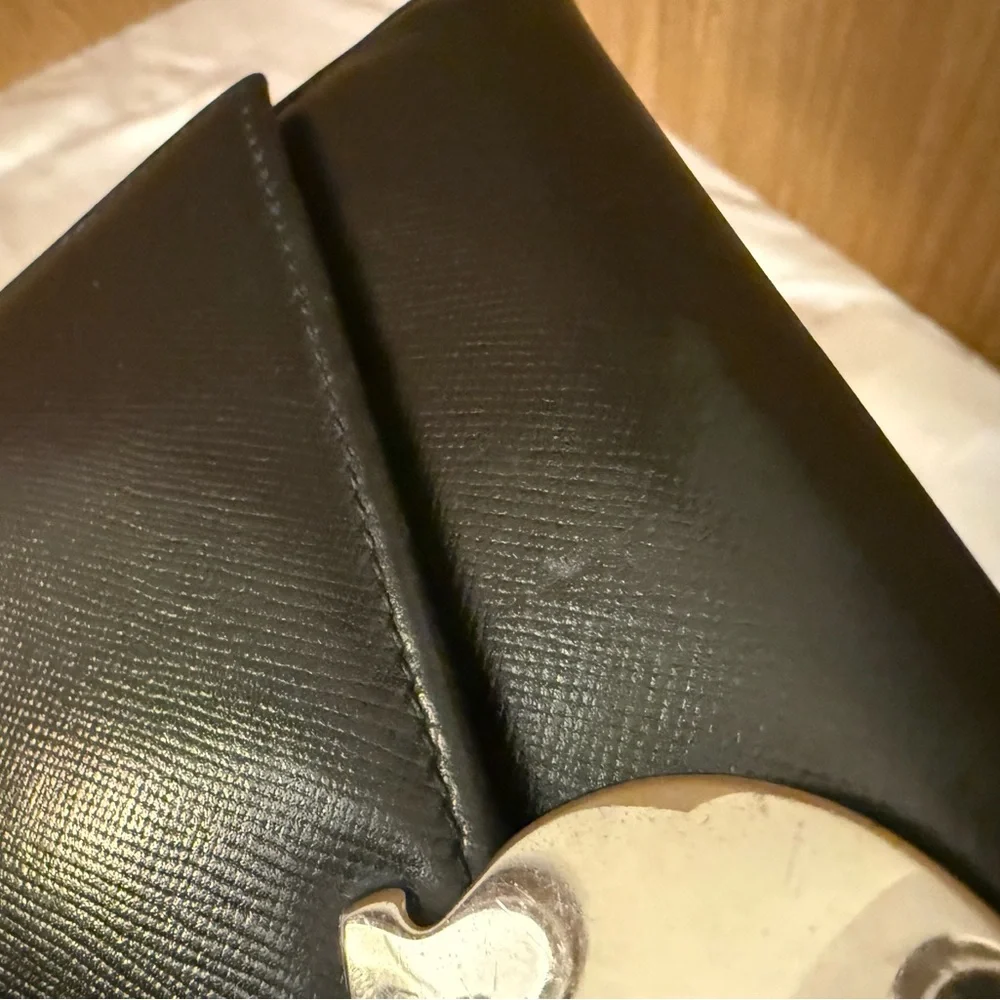 Ferragamo Black Saffiano Leather Continental Wallet – Moderate Wear